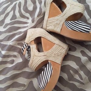 Sam Edelman Zebra Espadrille Wedges